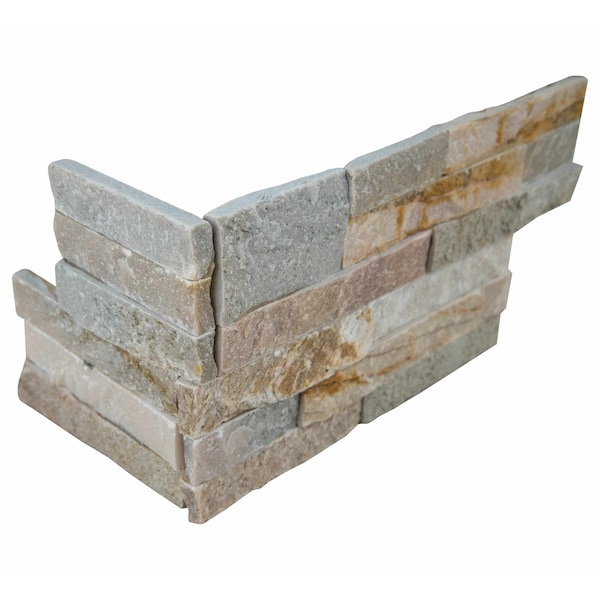 Msi Golden Honey Splitface Ledger Corner SAMPLE Natural Quartzite Wall Tile - ZOR-PNL-0055-SAM