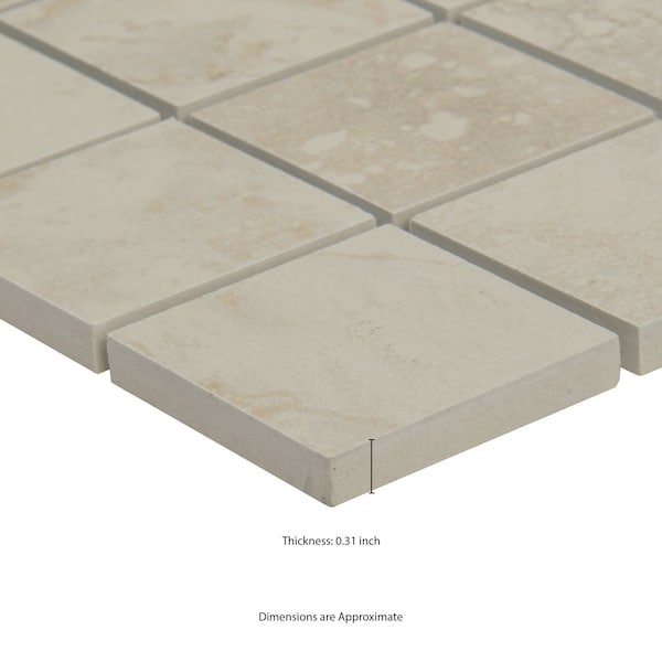Msi Napa Beige 12 In X 12 In. X 8Mm Glazed Ceramic Mesh-Mounted Mosaic Tile, 11PK - ZOR-PT-0508