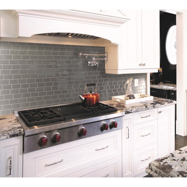 Smart Tiles Smart Tiles 8.38 in. W X 11.56 in. L Gray Mosaic Vinyl Adhesive Wall Tile 4 pc - SM1064-4