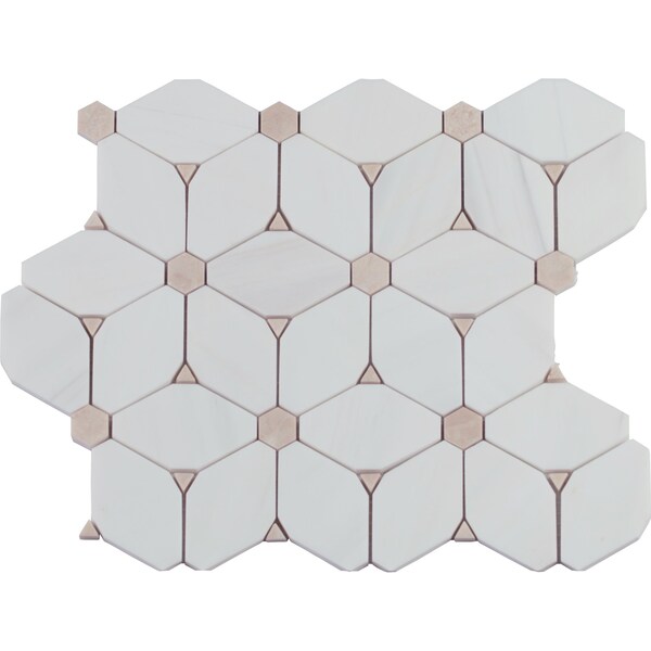 Msi Cecily 10.83 in. x 12.6 in. x 10mm Polished Marble Mesh-Mounted Mosaic Tile, 10PK - ZOR-MD-0510