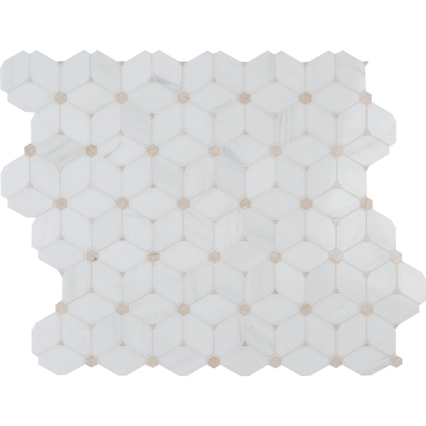 Msi Cecily 10.83 in. x 12.6 in. x 10mm Polished Marble Mesh-Mounted Mosaic Tile, 10PK - ZOR-MD-0510