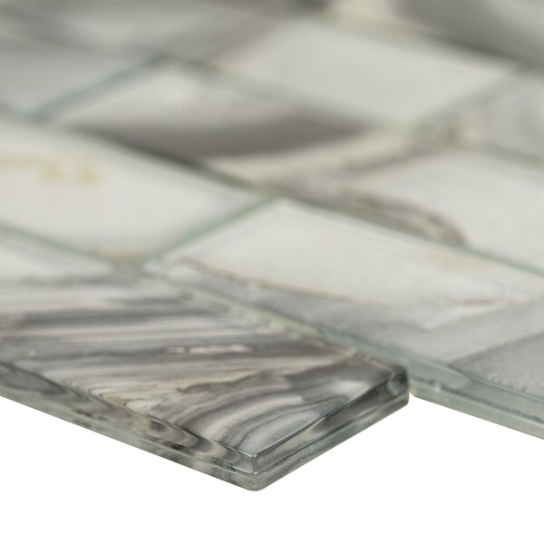 Msi Midnight Agate 12 x 12 Matte Subway Mosaic Glass Wall Tile, 10PK - ZOR-MD-0585