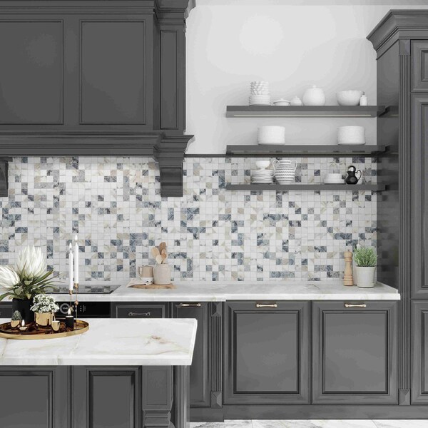 Apollo Tile 12 x 12 in. Matte Classic White with Mosaic Wall and Floor Tile 10.76 sq ft/case, 11PK - ATH88GLMOSA