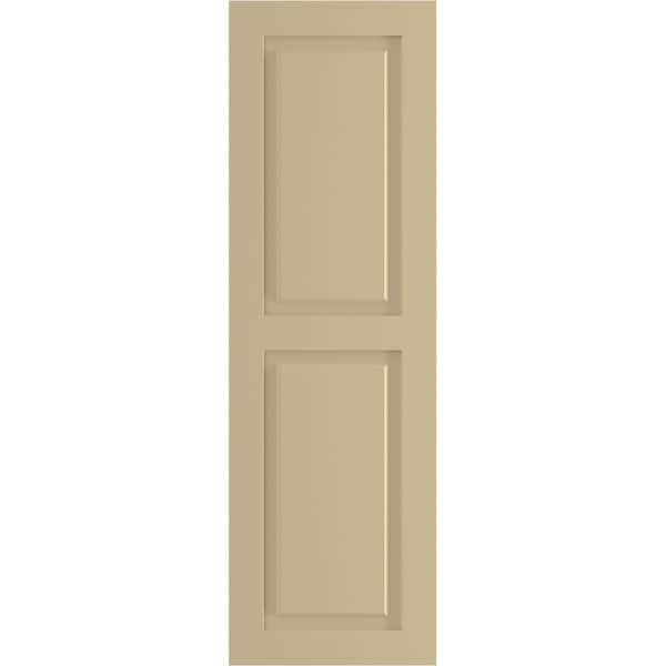 Ekena Millwork True Fit PVC, Two Equal Raised Panel Shutters, Natural Twine, 15W x 32H, PR - TFP101RPF15X032NT