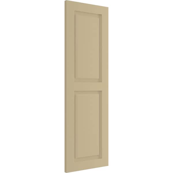 Ekena Millwork True Fit PVC, Two Equal Raised Panel Shutters, Natural Twine, 15W x 32H, PR - TFP101RPF15X032NT