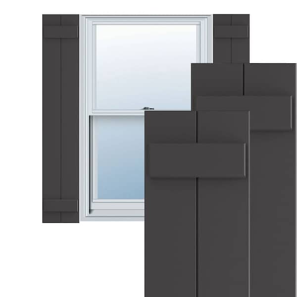 Ekena Millwork True Fit PVC, Two Board Joined Board-n-Batten Shutters, Shadow Mountain, 10 3/4W x 37H, PR - TFP101BBF11X037SM
