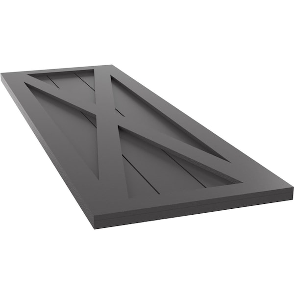 Ekena Millwork True Fit PVC Single X-Board Farmhouse Fixed Mount Shutters, Shadow Mountain, 18W x 49H, PR - TFP001FH18X049SM