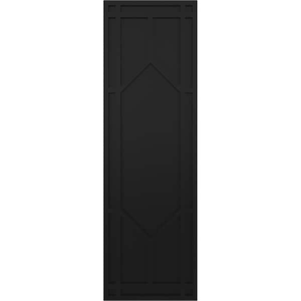 Ekena Millwork True Fit PVC Shaker Fixed Mount Shutters, Black, 15W x 35H, PR - TFP001SK15X035BL