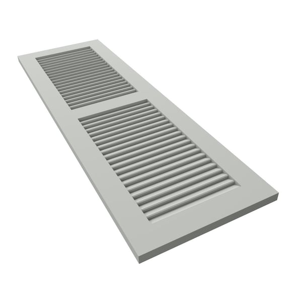 Ekena Millwork True Fit PVC Two Equal Louver Shutters, Hailstorm Gray, 15W x 34H, PR - TFP101LVF15X034ST