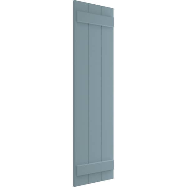 Ekena Millwork True Fit PVC Three Board Joined Board-n-Batten Shutters, Peaceful Blue, 16 1/8W x 70H, PR - TFP101BBF16X070SB