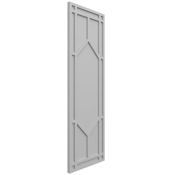 Ekena Millwork True Fit PVC Shaker Fixed Mount Shutters, Primed, 18"W x 75"H - TFP001SK18X075PR
