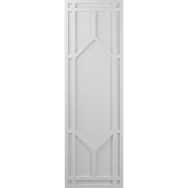 Ekena Millwork True Fit PVC Shaker Fixed Mount Shutters, Primed, 18"W x 75"H - TFP001SK18X075PR