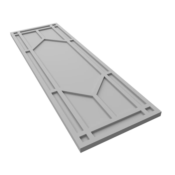 Ekena Millwork True Fit PVC Shaker Fixed Mount Shutters, Primed, 18"W x 75"H - TFP001SK18X075PR