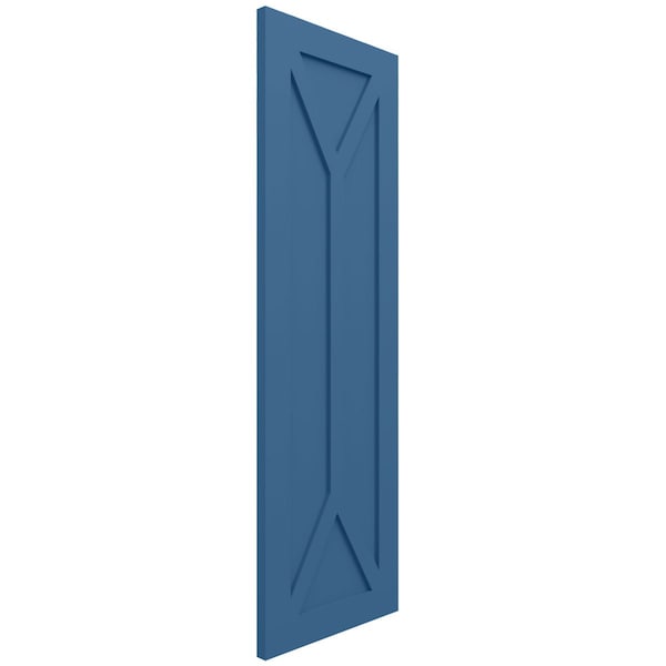 Ekena Millwork True Fit PVC San Carlos Mission Style Fixed Mount Shutters, Sojourn Blue, 18W x 45H, PR - TFP001SC18X045HB