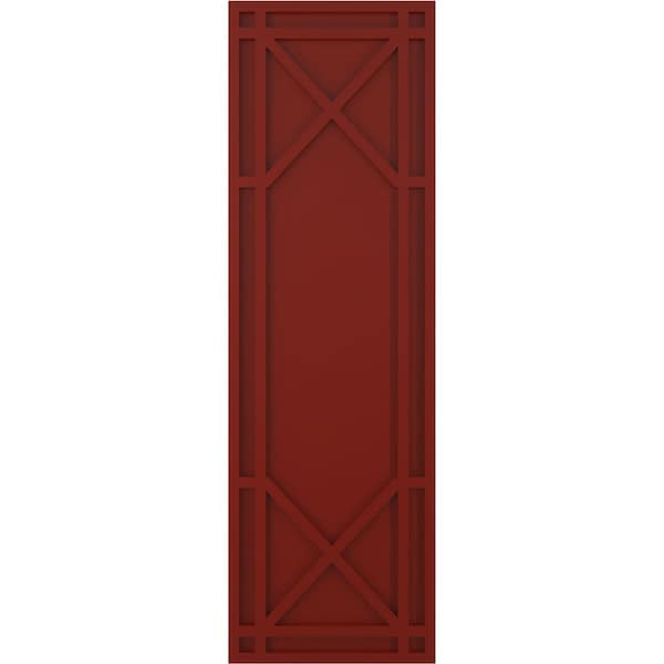 Ekena Millwork True Fit PVC Bungalow Fixed Mount Shutters, Pepper Red, 12W x 76H, PR - TFP001BG12X076MR