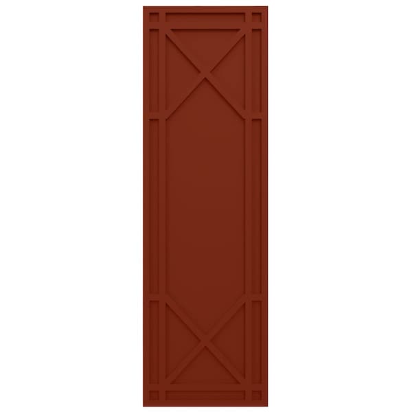 Ekena Millwork True Fit PVC Bungalow Fixed Mount Shutters, Pepper Red, 12W x 76H, PR - TFP001BG12X076MR