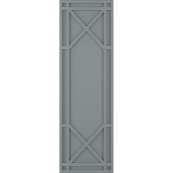 Ekena Millwork True Fit PVC Bungalow Fixed Mount Shutters, Ocean Swell, 12W x 72H, PR - TFP001BG12X072CH