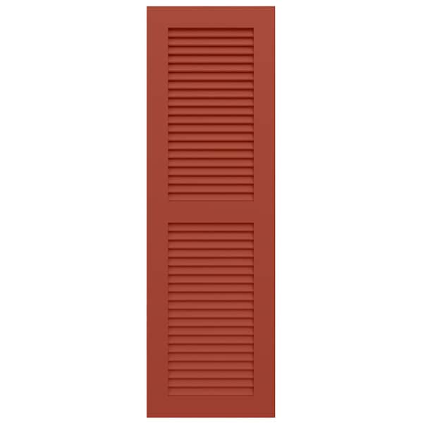 Ekena Millwork True Fit PVC, Two Equal Louver Shutters, Colorful Leaves, 15W x 35H, PR - TFP101LVF15X035CL