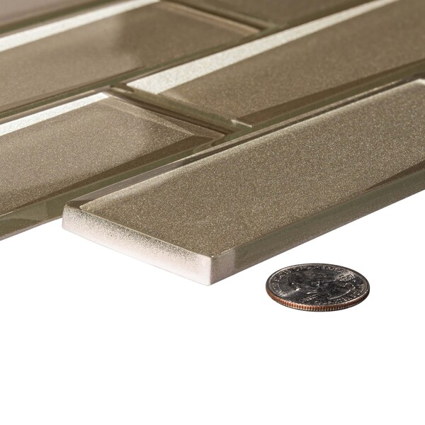 Andova Tiles SAMPLE-Daazen Borealis 2 in. x 6 in. Glass Mosaic Wall Tile - SAM-ANDDAA972