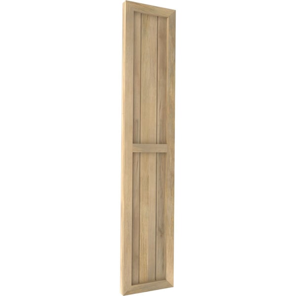 Ekena Millwork Americraft 3-Board Exterior Wood 2 Equal Panel Framed Board-n-Batten Shutters, ARW101BF311X45UNH, PR - ARW101BF311X45UNH