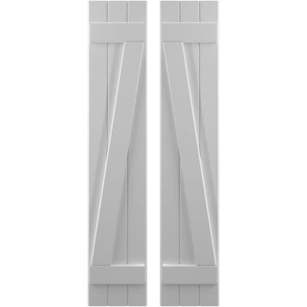 Ekena Millwork Americraft 3-Board (2 Batten) Wood Joined Board-n-Batten Shutters w/ Z-Bar, ARW102BB311X41PRH - ARW102BB311X41PRH