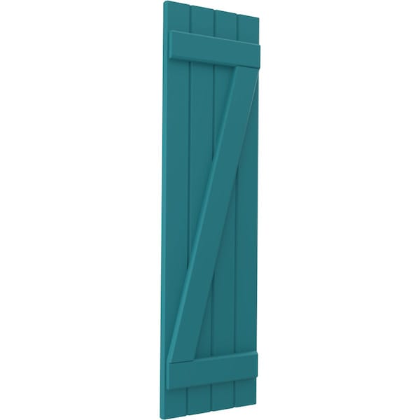 Ekena Millwork Americraft 4-Board (2 Batten) Wood Joined Board-n-Batten Shutters w/ Z-Bar, ARW102BB414X55ANH, PR - ARW102BB414X55ANH