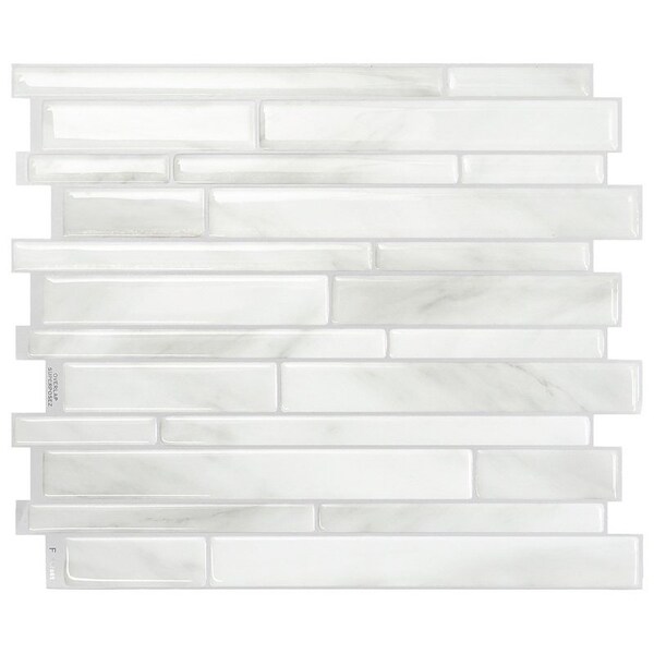 Smart Tiles Mosaik Series Wall Tile, 1155 in L Tile, 963 in W Tile, Milano Massa Pattern, GrayWhite - SM1119G-04-QG