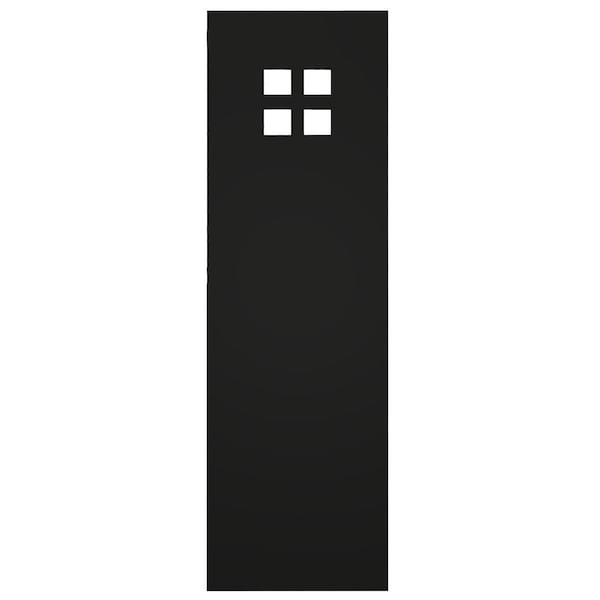 Ekena Millwork True Fit PVC San Antonio Mission Style Fixed Mount Shutters, Black, 12W x 27H, PR - TFP001ST12X027BL