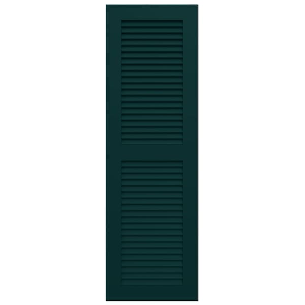 Ekena Millwork True Fit PVC Two Equal Louver Shutters, Thermal Green, 12W x 46H, PR - TFP101LVF12X046FG