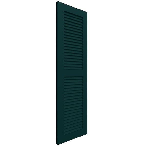 Ekena Millwork True Fit PVC Two Equal Louver Shutters, Thermal Green, 12W x 46H, PR - TFP101LVF12X046FG