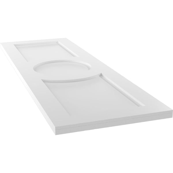 Ekena Millwork True Fit PVC Center Circle Arts & Crafts Fixed Mount Shutters, Unfinished, 15W x 68H, PR - TFP001AC15X068UN