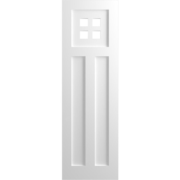 Ekena Millwork True Fit PVC San Antonio Mission Style Fixed Mount Shutters, Unfinished, 12W x 32H, PR - TFP001ST12X032UN