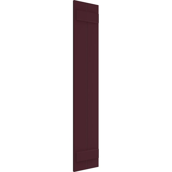 Ekena Millwork True Fit PVC, Two Board Joined Board-n-Batten Shutters, Wine Red, 10 3/4W x 56H, PR - TFP101BBF11X056WR