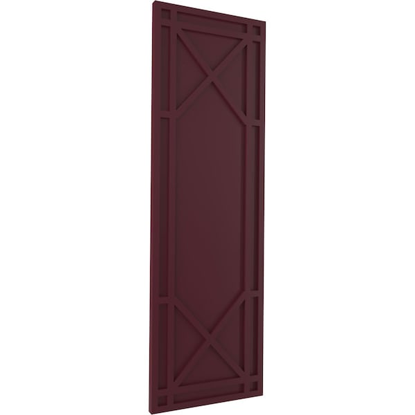 Ekena Millwork True Fit PVC Bungalow Fixed Mount Shutters, Wine Red, 15W x 59H, PR - TFP001BG15X059WR