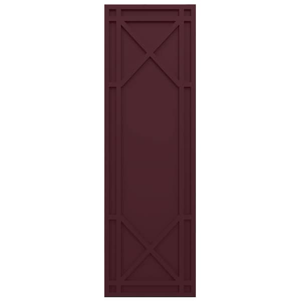 Ekena Millwork True Fit PVC Bungalow Fixed Mount Shutters, Wine Red, 15W x 59H, PR - TFP001BG15X059WR