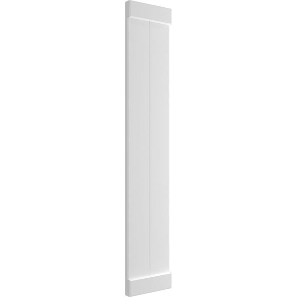 Ekena Millwork True Fit PVC, Two Board Joined Board-n-Batten Shutters w/End Batten, Unfinished , 10 3/4W x 73H, PR - TFP103BB11X073UN