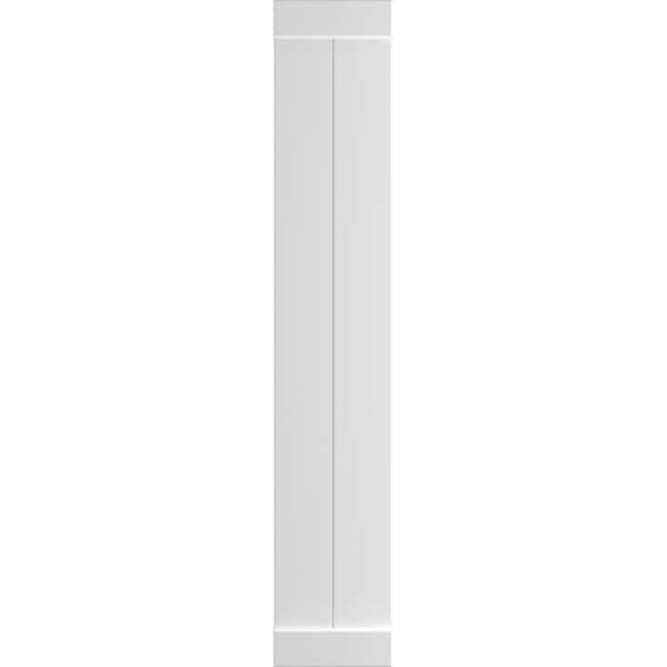 Ekena Millwork True Fit PVC, Two Board Joined Board-n-Batten Shutters w/End Batten, Unfinished , 10 3/4W x 73H, PR - TFP103BB11X073UN