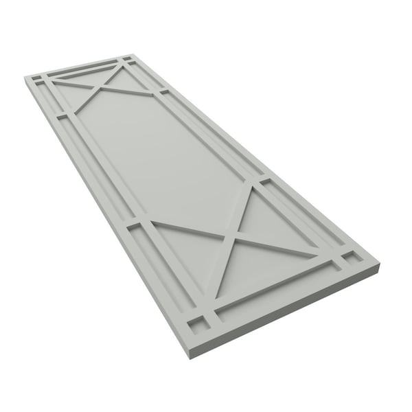 Ekena Millwork True Fit PVC Bungalow Fixed Mount Shutters, Hailstorm Gray, 18W x 64H, PR - TFP001BG18X064ST
