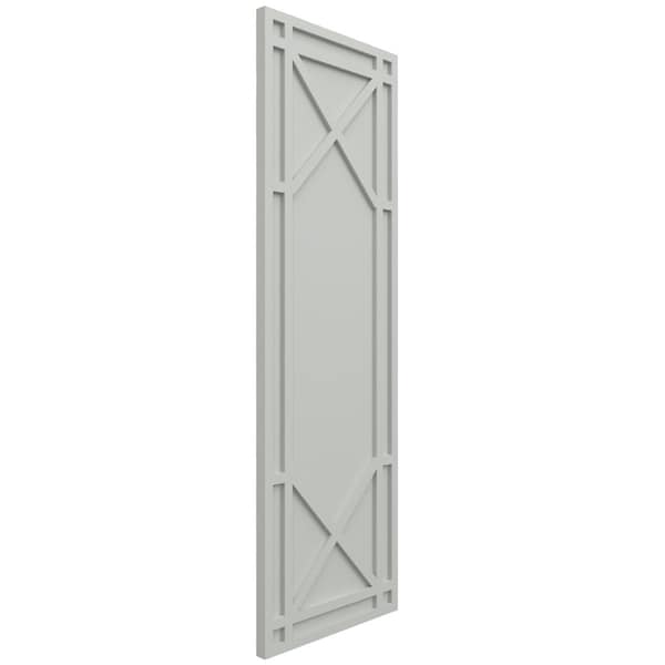 Ekena Millwork True Fit PVC Bungalow Fixed Mount Shutters, Hailstorm Gray, 18W x 64H, PR - TFP001BG18X064ST