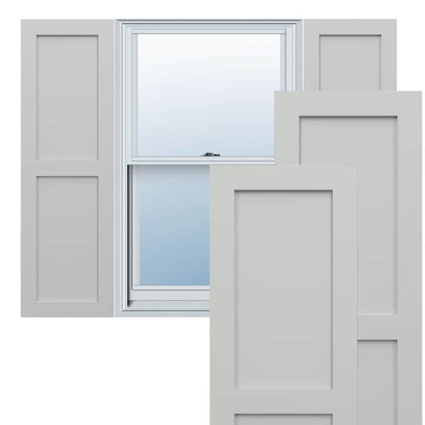 Ekena Millwork True Fit PVC Two Equal Flat Panel Shutters, Hailstorm Gray, 12W x 41H, PR - TFP101FPF12X041ST