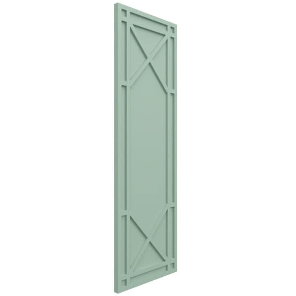 Ekena Millwork True Fit PVC Bungalow Fixed Mount Shutters, Seaglass, 18W x 54H, PR - TFP001BG18X054SG
