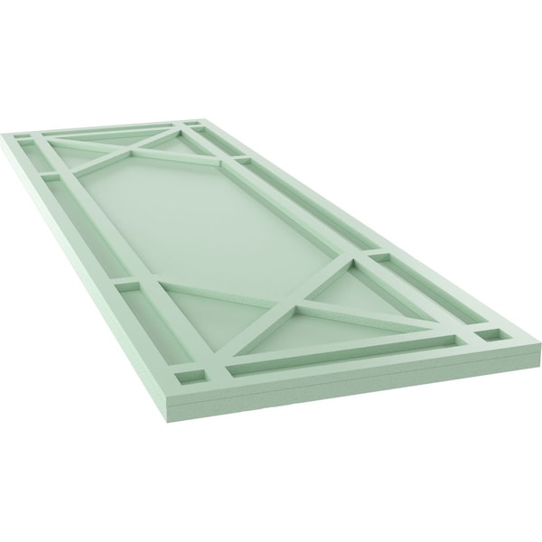 Ekena Millwork True Fit PVC Bungalow Fixed Mount Shutters, Seaglass, 18W x 54H, PR - TFP001BG18X054SG
