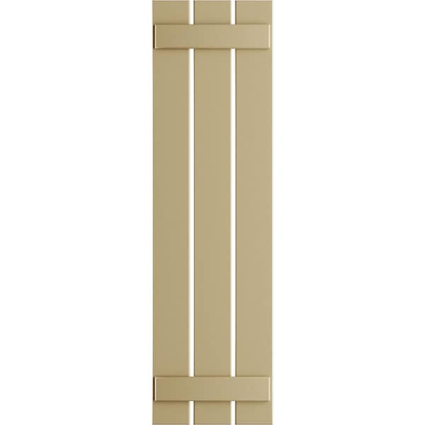 Ekena Millwork True Fit PVC, Three Board Spaced Board-n-Batten Shutters, Natural Twine, 17 1/8W x 38H, PR - TFP101SBF17X038NT