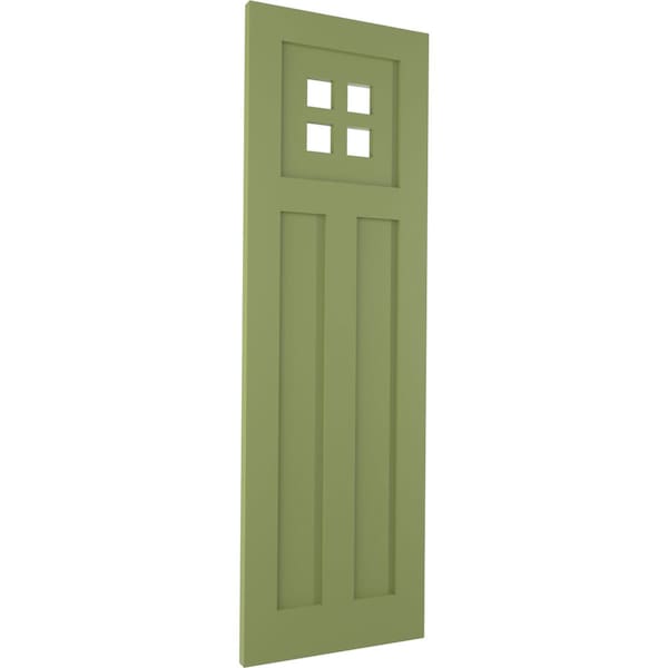 Ekena Millwork True Fit PVC San Antonio Mission Style Fixed Mount Shutters, Moss Green, 12W x 50H, PR - TFP001ST12X050MG
