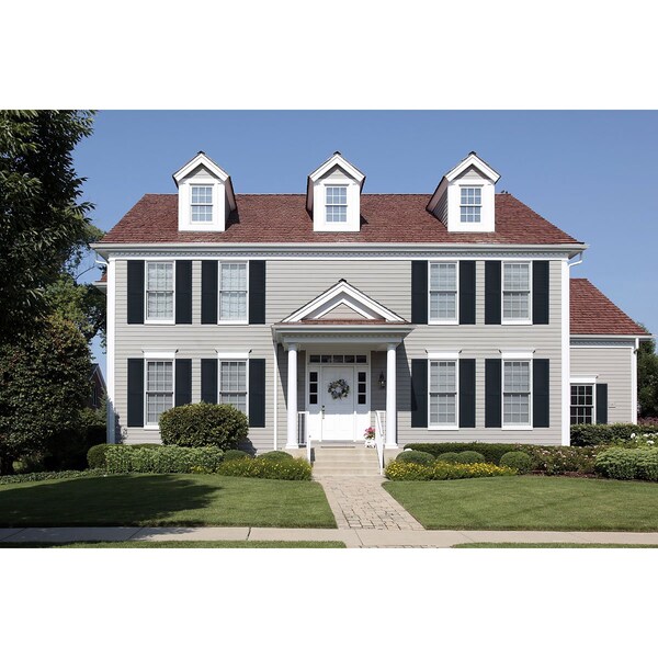 Ekena Millwork True Fit PVC Two Equal Louver Shutters, Starless Night Blue, 18W x 53H, PR - TFP101LVF18X053OB