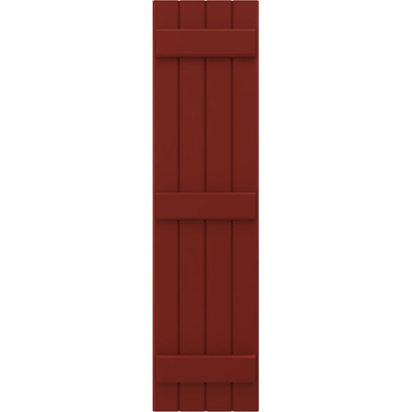 Ekena Millwork Americraft 4-Board (3 Batten) Exterior Real Wood Joined Board-n-Batten Shutters, ARW401BB414X44MRH, PR - ARW401BB414X44MRH