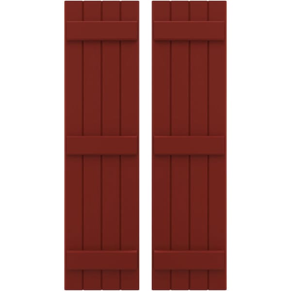 Ekena Millwork Americraft 4-Board (3 Batten) Exterior Real Wood Joined Board-n-Batten Shutters, ARW401BB414X44MRH, PR - ARW401BB414X44MRH