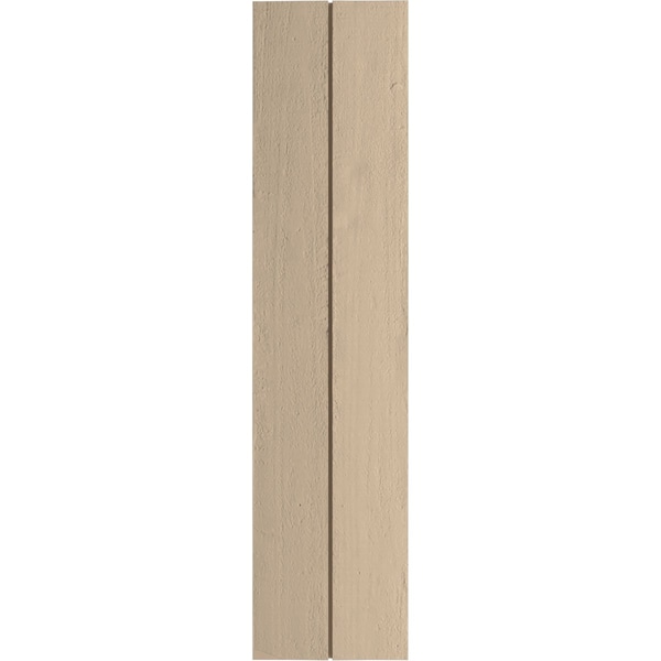 Ekena Millwork Rustic Two Board Joined Board-n-Batten Rough Cedar Faux Wood Shutters w/No Batten, 11W x 80H, PR - SHUBJN11X80RCPR