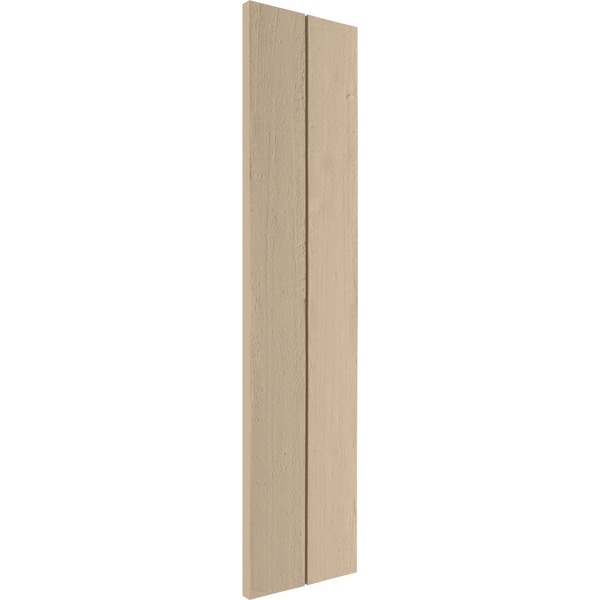 Ekena Millwork Rustic Two Board Joined Board-n-Batten Rough Cedar Faux Wood Shutters w/No Batten, 11W x 80H, PR - SHUBJN11X80RCPR