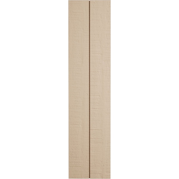 Ekena Millwork Rustic Two Board Joined Board-n-Batten Rough Cedar Faux Wood Shutters w/No Batten, 11W x 80H, PR - SHUBJN11X80RCPR